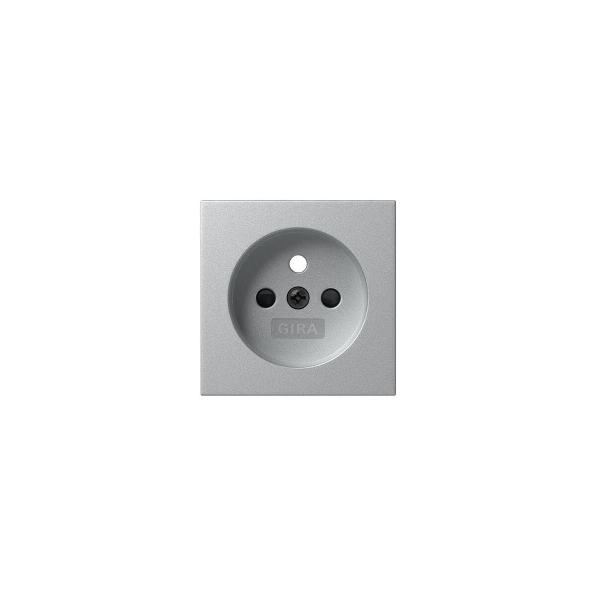 Gira 494526 Abdeckung für Steckdose mit Erdungsstif und Shutter, System 55, Aluminium