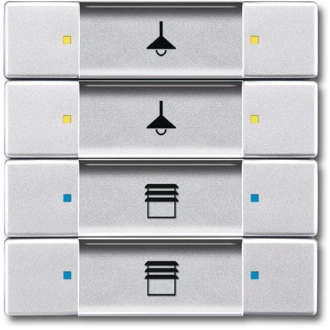 Busch-Jaeger 6127/02-83 Bedienelement, 4/8-fach Multifunktion/Farbkonzept, KNX Powernet, Alusilber (2CKA006117A0211)