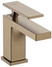 hansgrohe Tecturis E Einhebel-Waschtischarmatur 80 CoolStart mit Zugstangen-Ablaufgarnitur, Messing, 5 l/min, Brushed Bronze, (73004140)