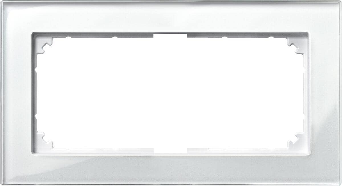 Merten 487819 Echtglasrahmen, M-PLAN, 2fach, ohne Mittelsteg, Brillantweiß
