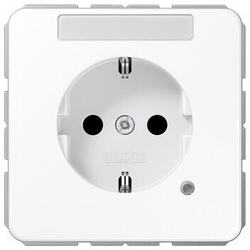 Jung CD1520BFNAKOWW SCHUKO -Steckdose, Safety+, mit Schriftfeld, alpinweiß