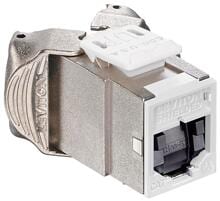 Leviton ATLAS-X1 Cat 6A RJ-45 Quickport-Einrastmodul mit Staubschutz, weiß (6ASJK-SW6)