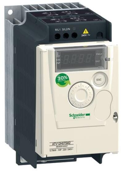 Schneider Electric ATV12 Frequenzumrichter mit Kühlkörper, 1-phasig, 200-240V, 0,75kW (ATV12H075M2)