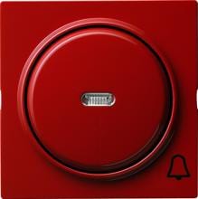 Abdeckung mit Symbol und Wippe mit Kontroll-Fenster für Wippschalter und Wipptaster Klingel, S-Color, rot, Gira 028643