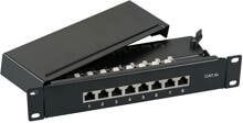 EFB-Elektronik Mini-Patchpanel STP 8xRJ45 Cat.6A, 10“ 1HE, RAL9005 schwarz (37737SW.8)