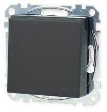 Merten MEG2310-0414 SCHUKO Steckdose mit Klappdeckel, System M, erhöhter Berührungsschutz, Steckklemmen, anthrazit matt