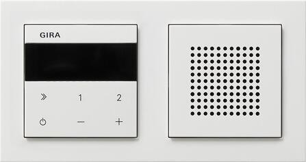 Gira 232029 Unterputz-Radio IP, komplett mit Abdeckrahmen Gira E2, Reinweiß Glänzend