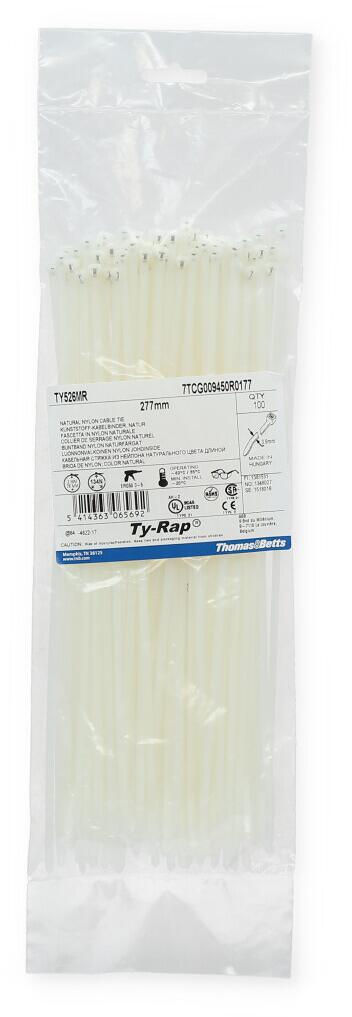 Thomas & Betts TY526MR Ty-Rap, Kabelbinder 284x3,6 mm, 130N, 100 Stck.