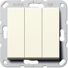 Gira 283001 Wippschalter, British Standard, 3fach, Ausschalter, System 55, cremeweiß glänzend