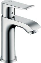hansgrohe Metris Einhebel-Waschtischarmatur 100 für Handwaschbecken mit Zugstangen-Ablaufgarnitur, Messing, 5 l/min, Chrom (31088000)