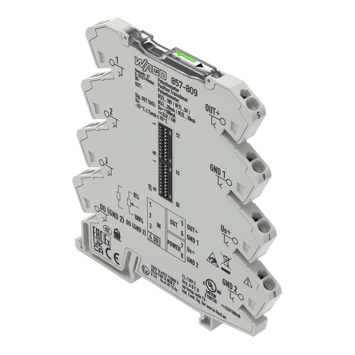 Wago 857-809 Potipositionsmessumformer, 24VDC, 6mm Baubreite, 2,5mm²