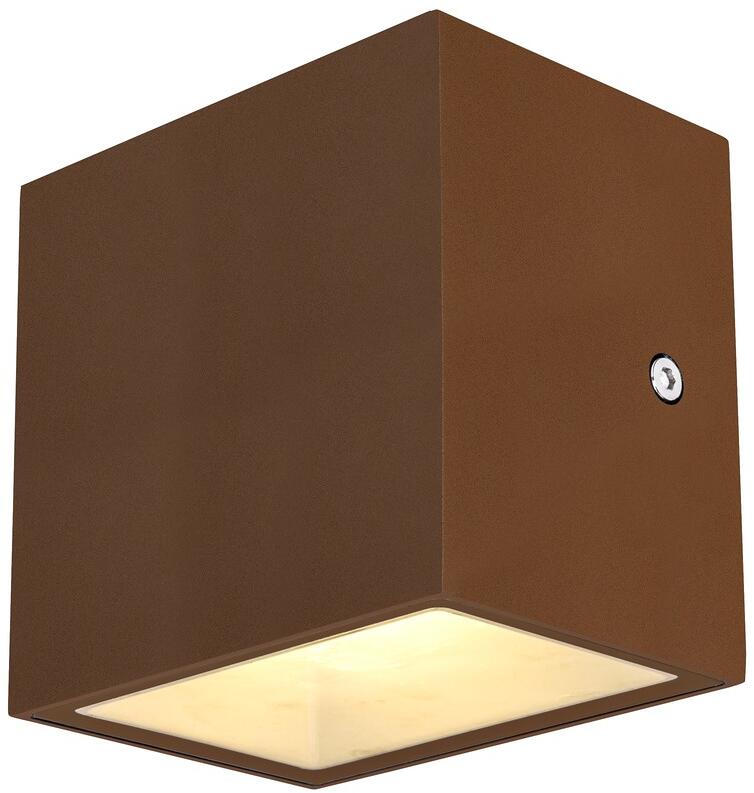 SLV SITRA CUBE LED Outdoor Wand- und Deckenaufbauleuchte, 11W, 3000K, IP44, rostfarben (1002034)
