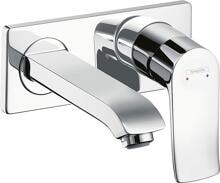 hansgrohe Metris Einhebel-Waschtischarmatur Unterputz für Wandmontage mit Auslauf 16,5 cm, Messing, 5 l/min, Chrom (31085000)