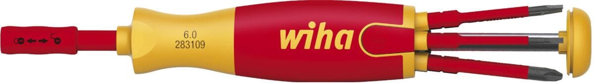 Wiha 2831-09020 Schraubendreher mit Bit Magazin LiftUp electric, VDE, 6 Bits (38610)