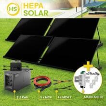 HEPA Solar POWER-KIT 1760 SMART HPBC-PV-Module inkl. Mikrowechselrichter 800W, Powercube, SHELLY Smart Meter und Zubehör (300116200001)