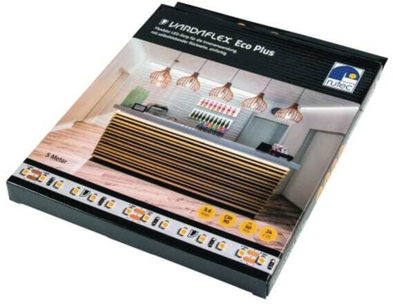 Rutec B82477 VARDAflex Eco Plus CRI90 - 5 M-Rolle Flex.LEDStrip, 24V, Innen, 4705lm, 2700K Box