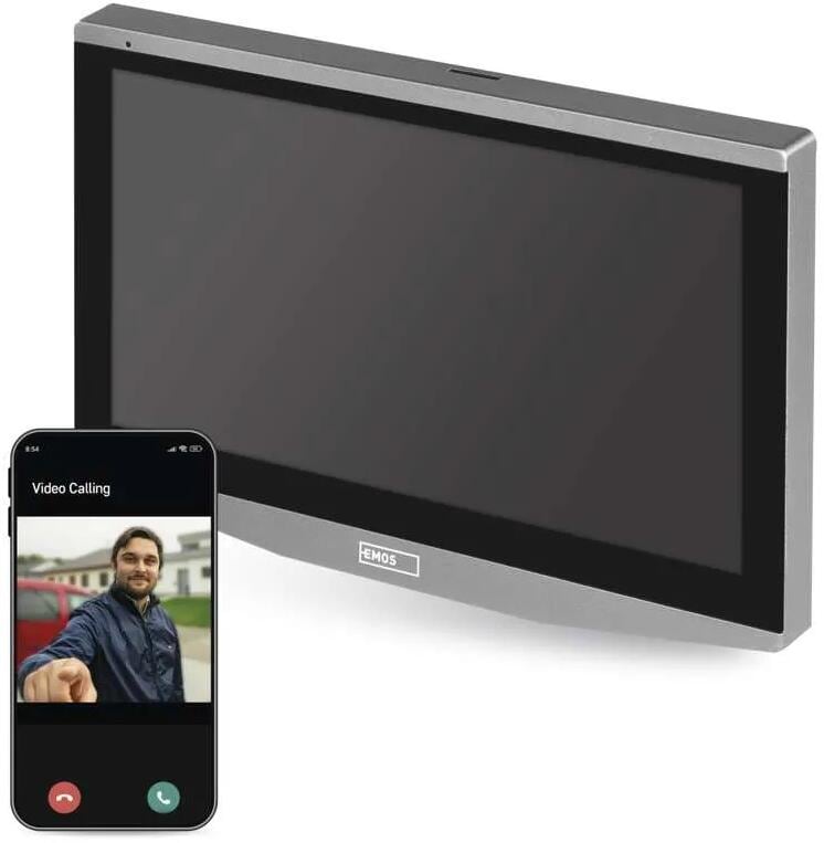 EMOS H4021 GoSmart 7" Zusatzmonitor IP-750B für Video-Türsprechanlage IP-750A, 145×205×12mm, silber (3010040210 )