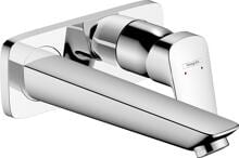 hansgrohe Logis Einhebel-Waschtischarmatur Unterputz für Wandmontage mit Auslauf 19,5 cm, Messing, 5 l/min, Chrom (71220000)