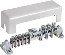 Dehn PAS AH RK 5X25 3X8.10 1XFL30 Potentialausgleichschiene mit Abdeckung, 5x 2,5-25mm², 3x16-95mm², 1x Fl 30x4mm (563020)