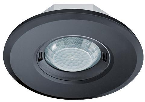 Esylux Design-Präsenzmelder, DALI, Reichweite ca. 8 m im Ø, 1 Kanal, Schalten/Dimmen, mit Zubehör 2 HLK-Kanäle, Decke/Wand, rund, schwarz (EP10427916)