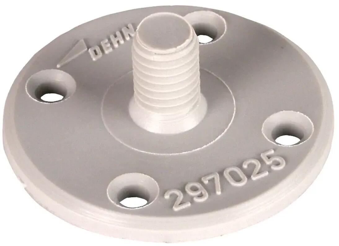 Dehn BP D40 GBM8 4XB4 K GR Befestigungsplatte, D 40mm, mit Gewindebolzen M8, 4 Bef.-Bohrungen, Kunststoff (297025)