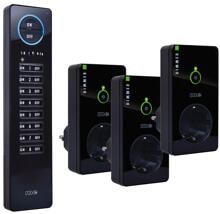 M-E CUVEO Starterset 2, 1x Fernbedienung, 3x Steckdosen Dimmer, schwarz