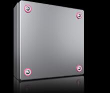 Rittal KX 1562.000 Klemmenkasten, BHT: 200x200x80 mm, Edelstahl 1.4301, ohne Montageplatte, mit Deckel, mit Schnellverschlüssen