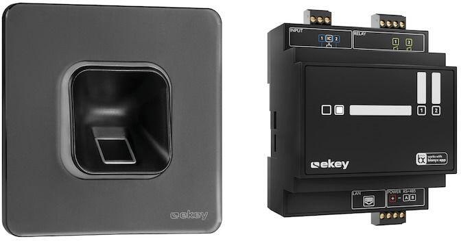 eKey xLine Fingerprintset für Unterputzmontage, Glasrahmen, schwarz (203704)