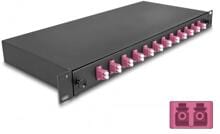 Delock 19″ LWL Spleißbox 12 x LC Duplex OM4 1HE komplett bestückt (67005)