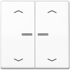 Jung AS102KO5PWW Wippe mit Lichtleiter und Pfeilsymbolen für KNX Taster, 2fach, Serie: AS, alpinweiß