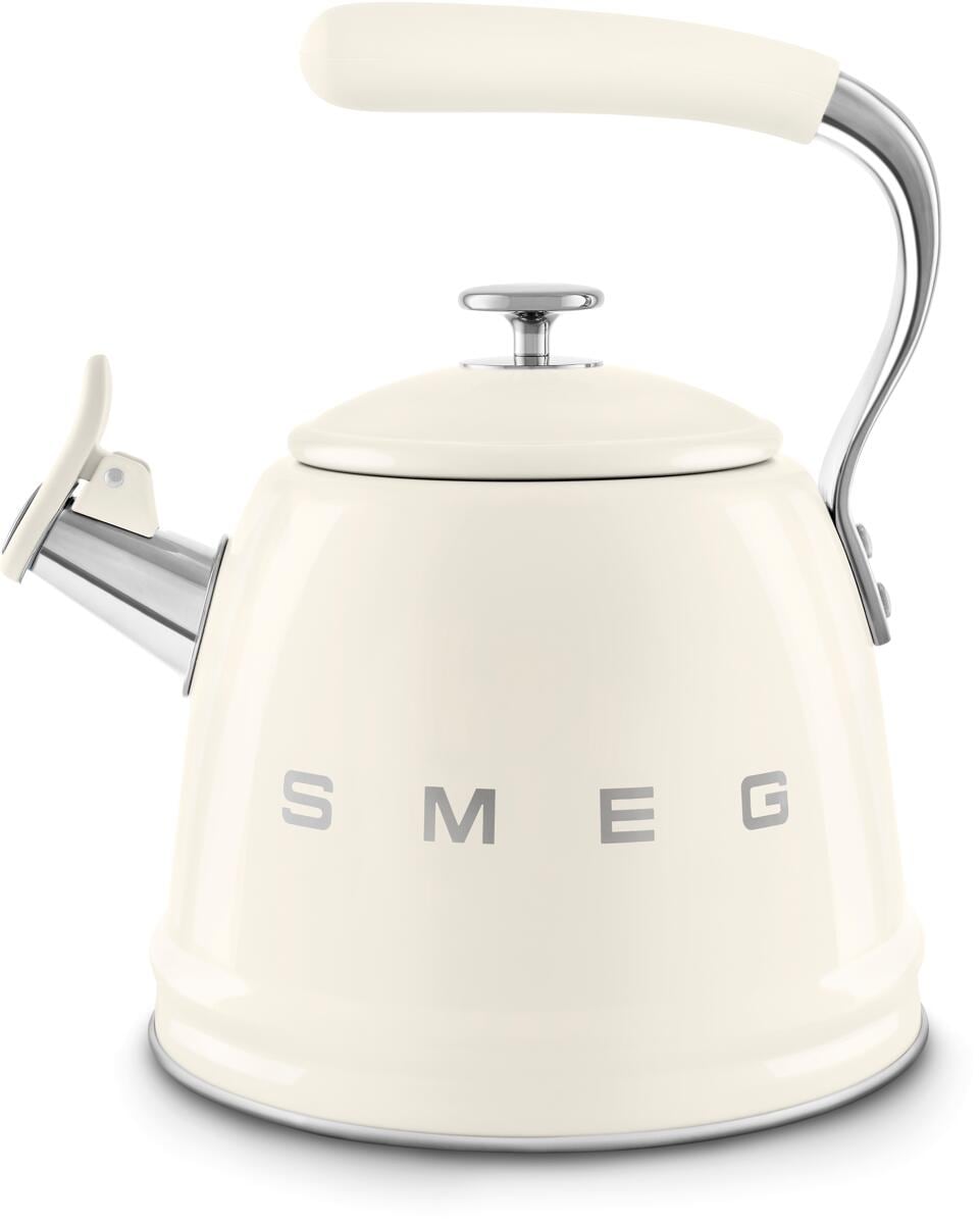 Smeg WKF01CR 50"s Style, Wasserkessel, 2,3 l Fassungsvermögen, für alle Herdarten inkl. Induktion, autom. öffnende Pfeife, leicht aufklappbarer Ausgus