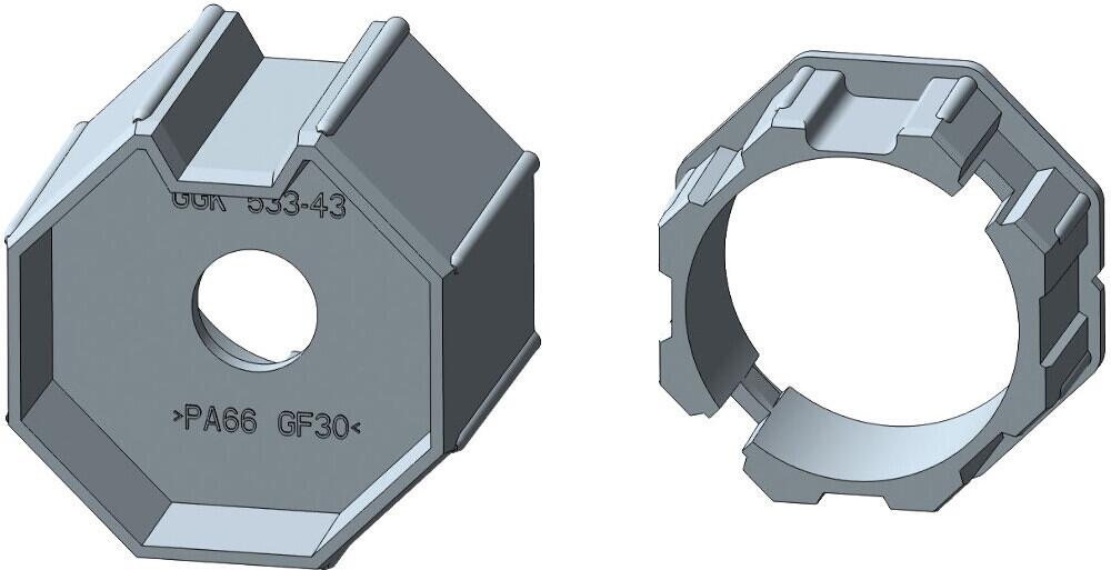 Rademacher Adapter/Mitnehmer Achtkantstahlwelle AMI45-SW60 für Medium Ø60mm (93600738)