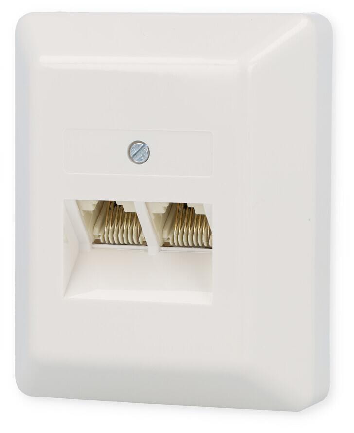 PROTEC.net PUAE Anschlussdose AP 2xRJ45 8/8(8) reinweiß