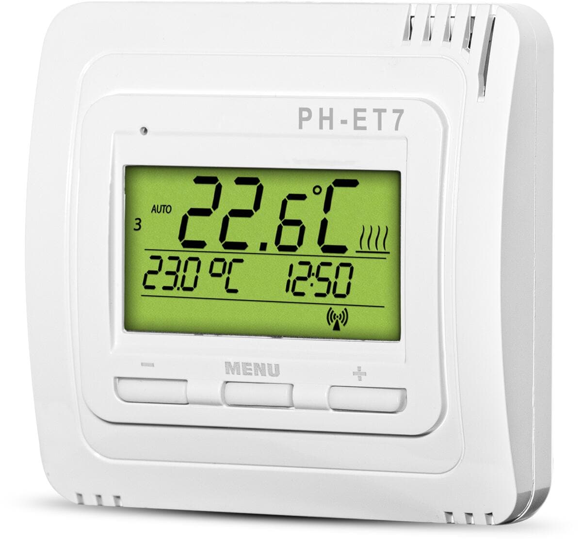 Elektrobock PH-ET7-V Funk-Thermostat für Elektroheizung, Weiß