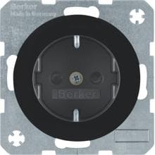 Berker 41232045 Steckdose SCHUKO mit erhöhtem Berührungsschutz, R.1/R.3, schwarz glänzend
