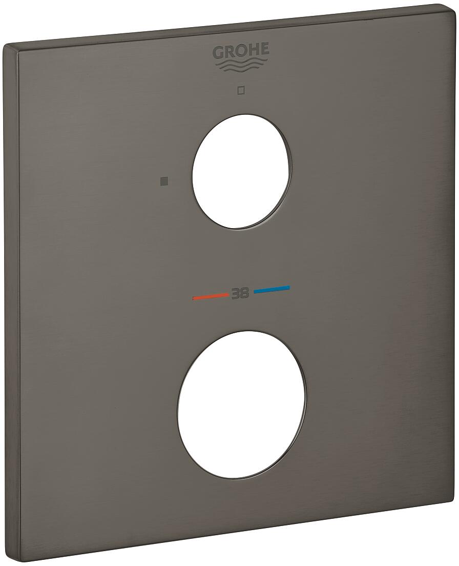 GROHE Rosette, für Thermostat-Fertigmontagesets, eckig, hard graphite gebürstet (49109AL0)