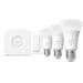 Philips Hue White Starter-Set, Lampe, 9,5W, E27, A60, 1100lm, Dimmschalter, Dreierpack, weiß (929002469204)