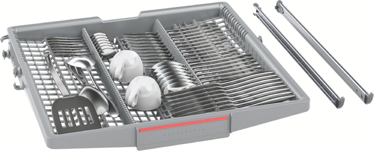 Bosch Siemens 00776689 Besteckschublade, Hellgrau mit Edelstahl-Inlay, Drahtdurchmesser Rahmen 5,3mm