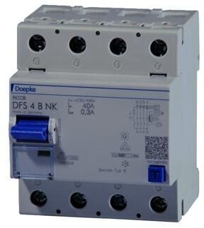 Doepke DFS 4 100-4/0,30-B NK Fehlerstromschutzschalter, 100/0,3A, 4-Polig, Typ B (09166995)
