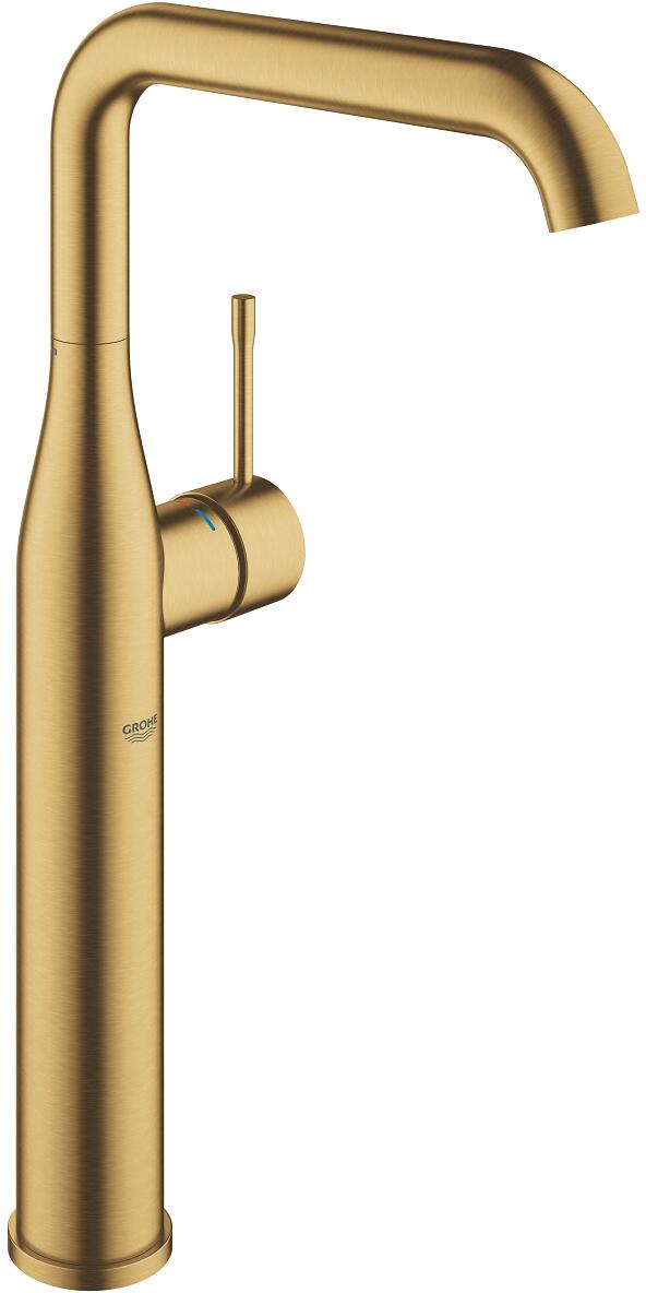 GROHE Essence Einhand-Waschtischbatterie, XL-Size, 1/2′′, freistehende Waschschüsseln, glatter Körper, Professional Edition, cool sunrise gebürstet (