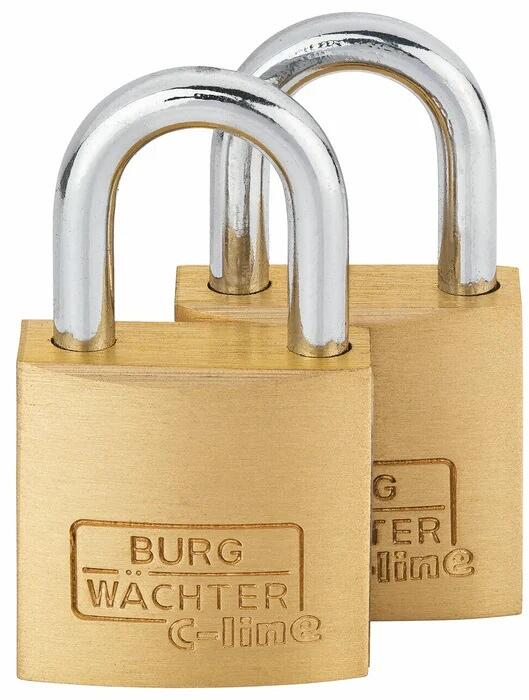 Burg-Wächter Duo 222 30 SB Padlock Set - Brass Padlocks, Made In Germany