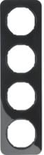 Berker 10142145 Rahmen, 4fach, R.1, schwarz glänzend