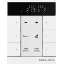 Busch-Jaeger SBC-F-6.0.11-884 Raumtemperaturregler mit VOC/Feuchte-Sensor und Bedienfunktion 6-fach Busch-Tenton®, Free@Home, Studioweiß Matt (2CKA006220A0896)