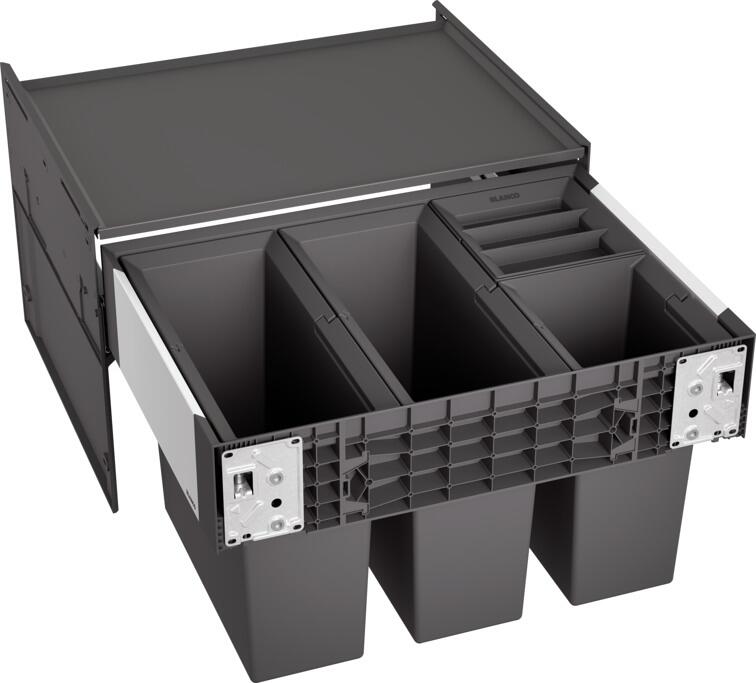 Blanco Select II 60/4 Abfallsammler, 2 x 15 L und 2 x 6 L Eimer, grau (526206)
