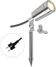 EVN Gartenspot, EDS, IP65, GU10, 4,6W, 3000K, 370lm, 230V, STL, Edelstahl (L651023402)