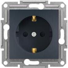 Interra Steckdose, 230 V, mit seitlicher Erdung, anthrazit (ITR2900271)
