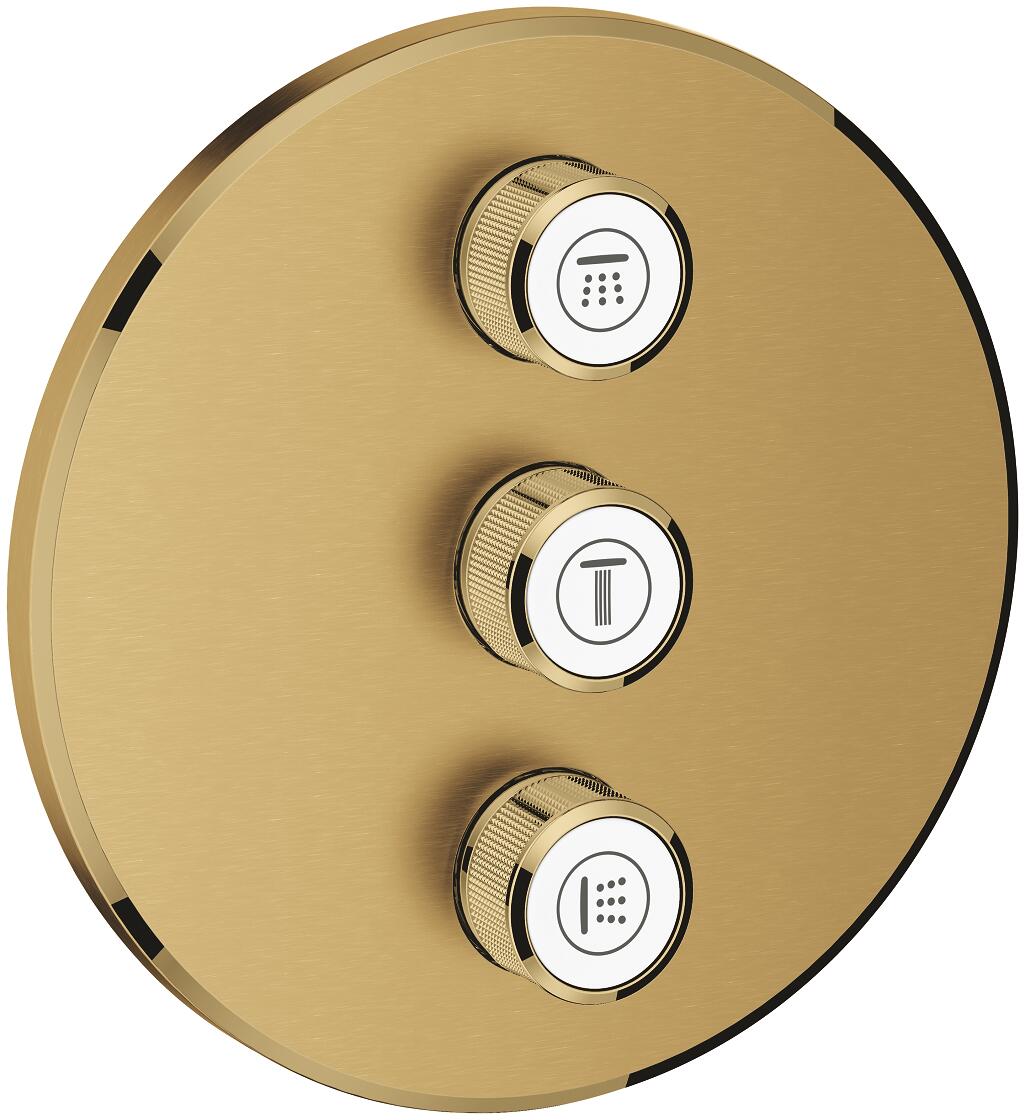 GROHE Grohtherm Smartcontrol 3-fach Unterputzventil, rund, cool sunrise gebürstet (29122GN0)