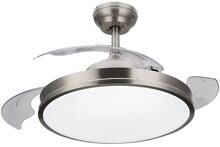 Philips Atlas Deckenventilator mit Beleuchtung, 28+35W, 220-240V, 4500lm, 2700/5500/4000K, d=485mm, nickel (929003184701)