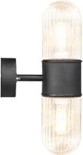 Nordlux Konyo Wandleuchte, E27, IP54, 2x40W, dimmbar, Metall, schwarz (5704924009600)
