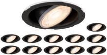 SLV UNIVERSAL DOWNLIGHT PHASE Einbauleuchten SET, 12 Leuchten, IP20, PHASE dimmbar, 5/7W, 2700/3000/4000/6500K, 38°, ohne Abdeckung (1008066)